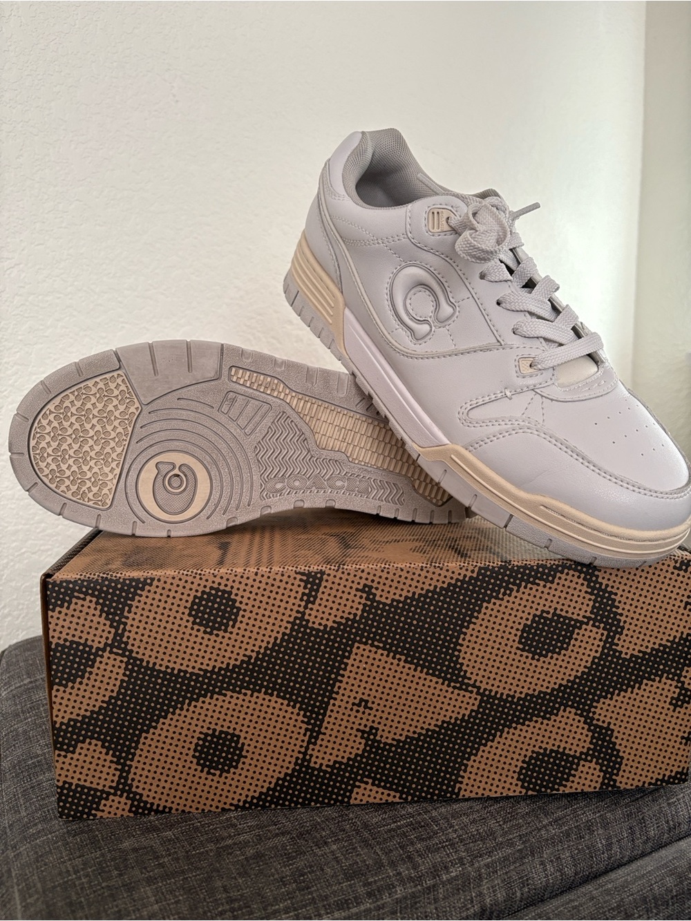 Coach White Leather Sneakers with Cream Accents - Picture 4 of 4